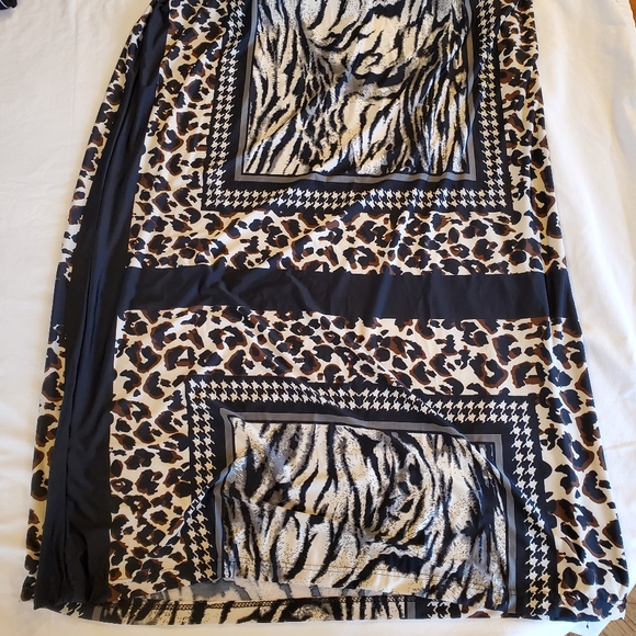 SB Fashion Cheetah Leopard Animal V Neck Ruched Waist Fashion Dress Size 9 - Picture 11 of 11